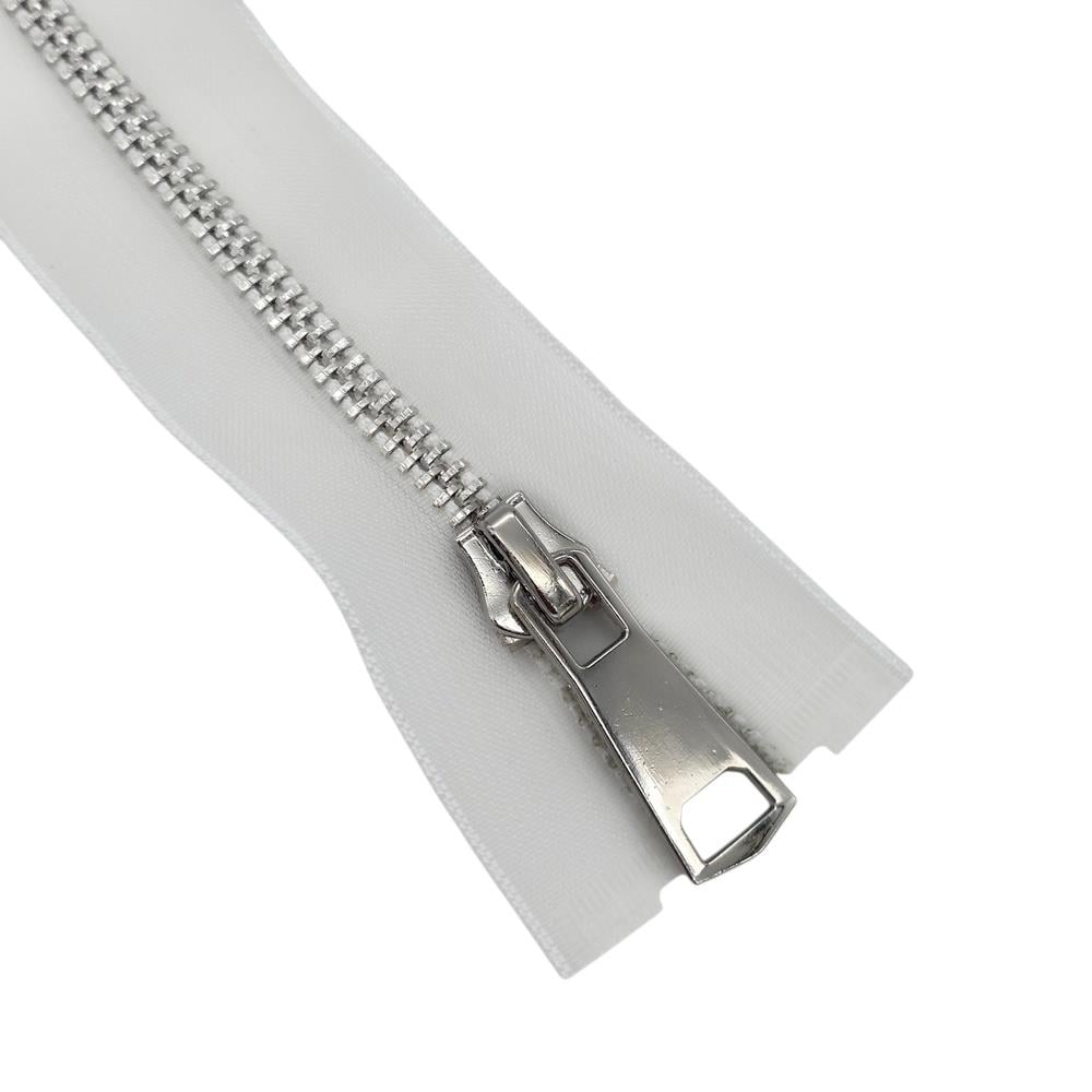 Молния металлическая тип 5 Никель 80см Прозрачная