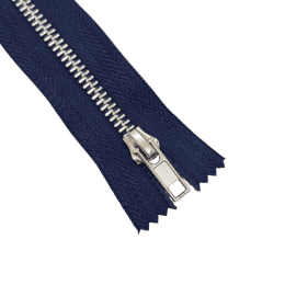 Молния металлическая тип 5 Никель 18см Синяя №330 (Прямой бегунок)