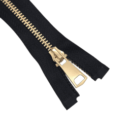 Молния металлическая тип 5 Золото NEW (Чёрная)