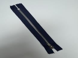 Молния металлическая тип 5 Никель 18см Синяя №330 (Прямой бегунок)